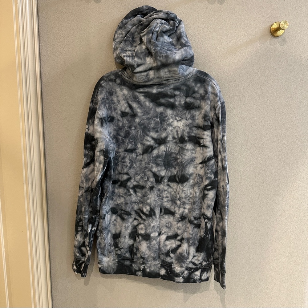 Kappa Tie Dye Hoodie Gray Black Logo Pullover Sweatshirt Mens Large - Picture 3 of 8